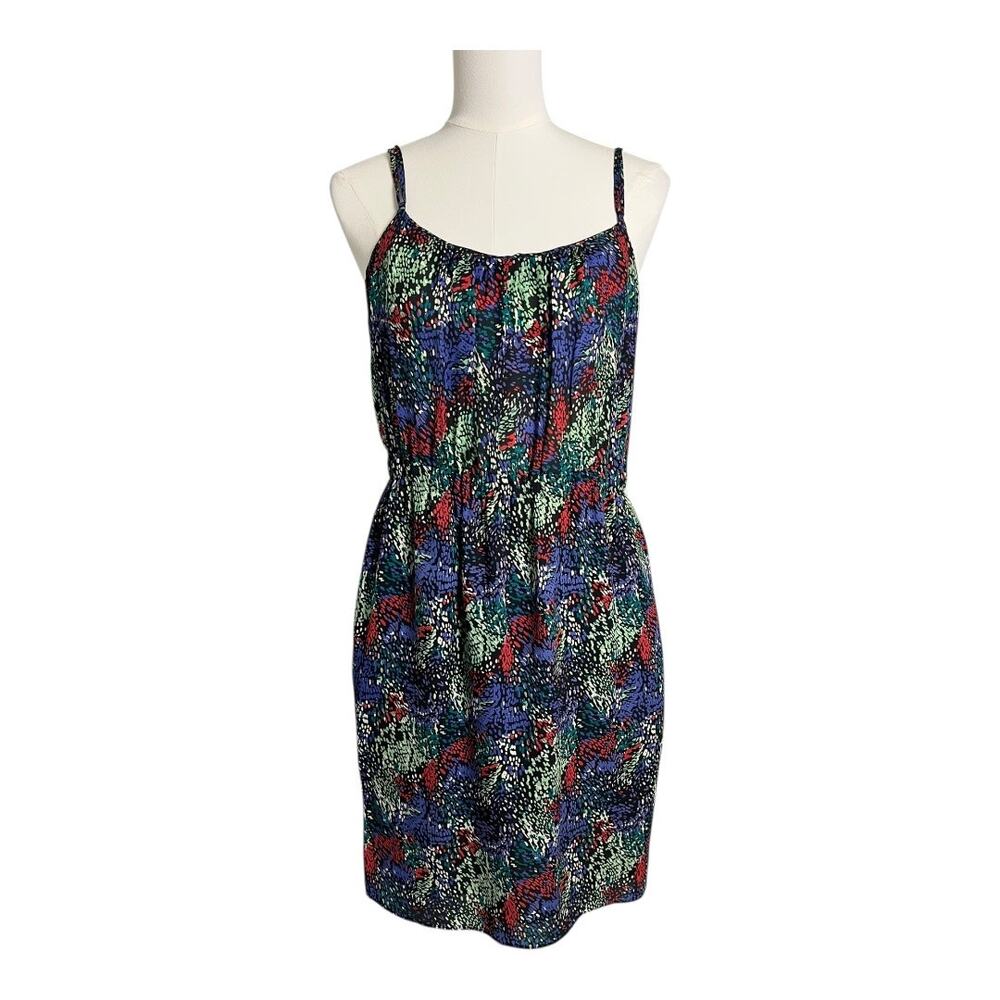 Soshanna Silk Cocktail Dress Party Watercolor Abstract Brunch Date Night Out 6